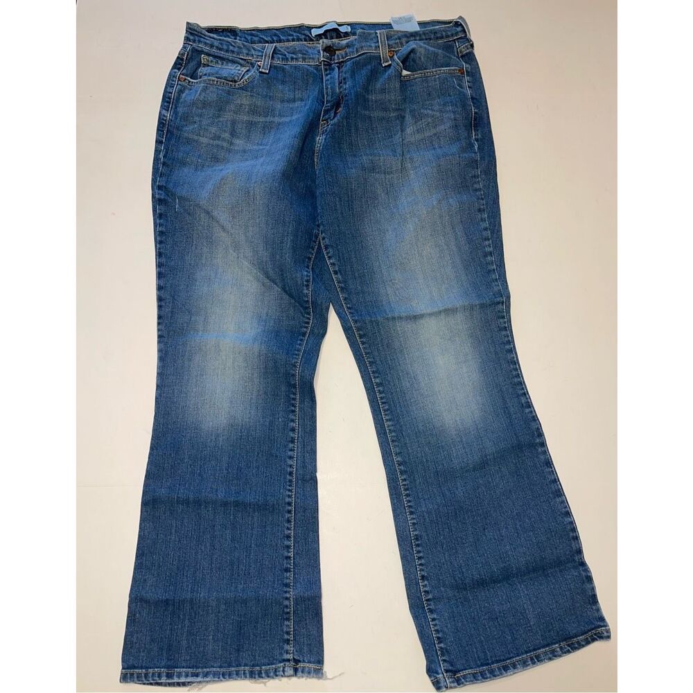 Levis 515‎ Jeans Womens 14 Short Blue Stretch Denim Boot Cut Button Flap Pockets
